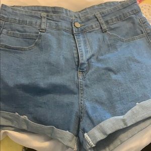 Jean cuffed short; never worn; size large (8-10)
